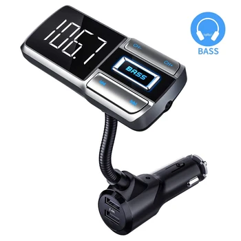 Bluetooth 5.0 Dual USB Car Charger FM Transmitter Modulator Handsfree Car Kit QC3.0 charger Wireless Aux Audio MP3 Player
Bluetooth 5.0 Dual USB Car Charger FM Transmitter Modulator Handsfree Car Kit QC3.0 charger Wireless Aux Audio MP3 Player