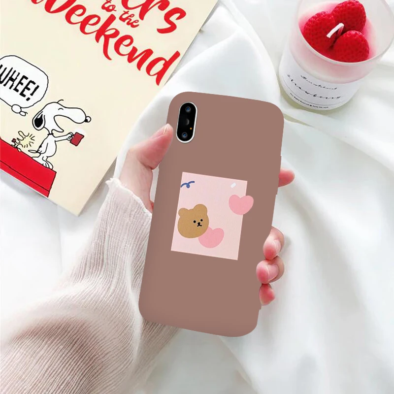 GYKZ милый розовый чехол для телефона с желеобразным медведем iPhone 11 Pro XS MAX XR X 7 8 6 6s