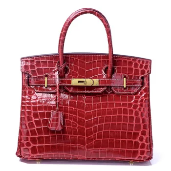 

new European and American fashion crocodile pattern leather platinum bag shoulder diagonal leather handbag handbag