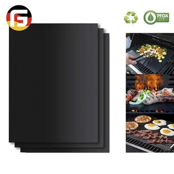 Barbecue mat, Grilldom and Reusable BBQ Grill Mat, Teflon Non-stick 0.2mm, 40x33cm(Black)
Barbecue mat, Grilldom and Reusable BBQ Grill Mat, Teflon Non-stick 0.2mm, 40x33cm(Black)