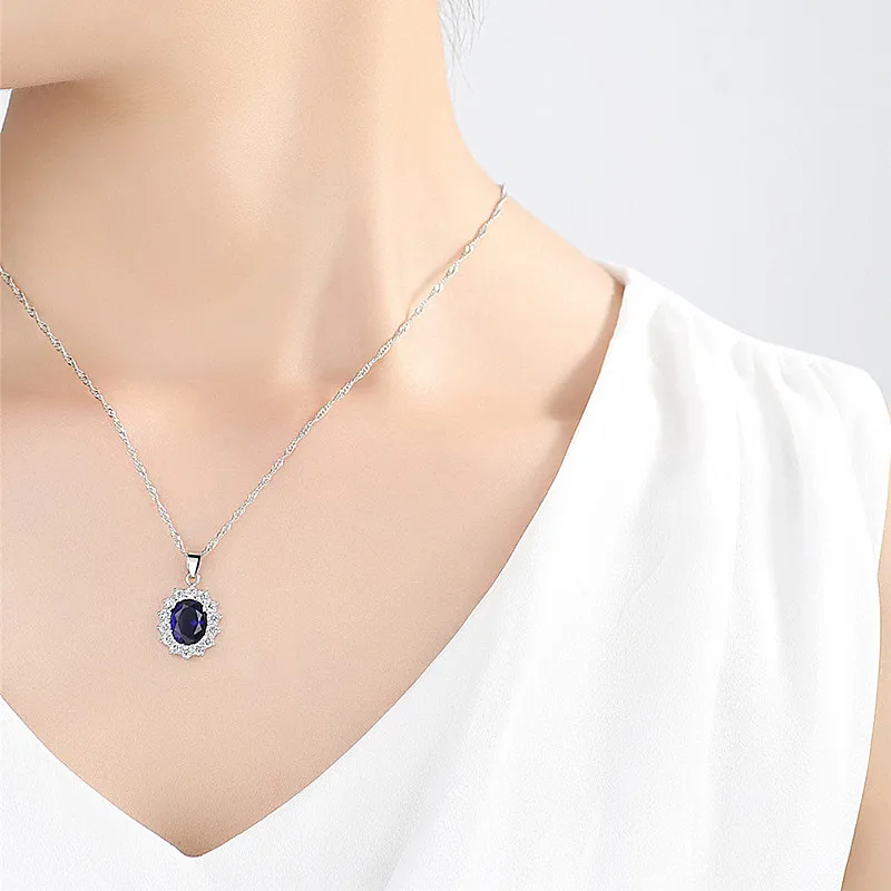 Wholesale 10 classic blue zircon necklace shiny crystal lace zircon pendant fashion simple and generous ladies jewelry gifts
Wholesale 10 classic blue zircon necklace shiny crystal lace zircon pendant fashion simple and generous ladies jewelry gifts