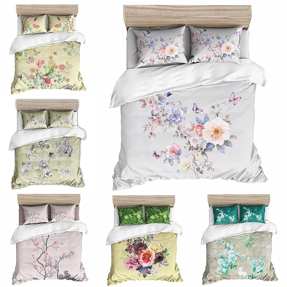 Three sets of cross-border flower and grass bedding 3D digital printing Quilt Set four sets
Three sets of cross-border flower and grass bedding 3D digital printing Quilt Set four sets
