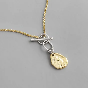 Peri'sbox Double Plated Medal Irregular Necklace Circle Bar Textured Necklaces for Women 925 Sterling Silver Statement Necklace
Peri'sbox Double Plated Medal Irregular Necklace Circle Bar Textured Necklaces for Women 925 Sterling Silver Statement Necklace
