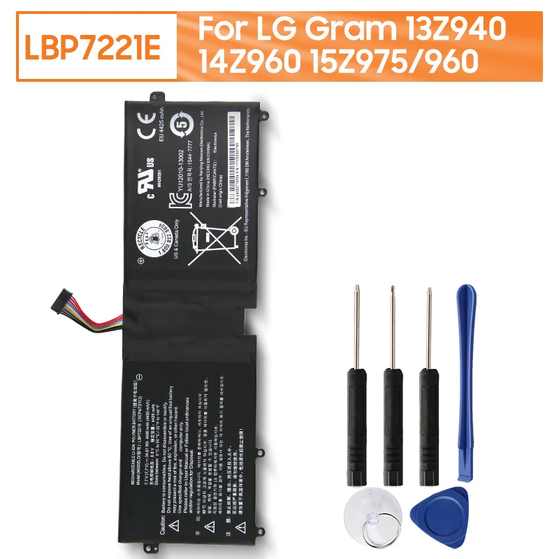 Genuine Replacement Laptop Battery For LBP7221E LBG722VH For LG Gram 13Z940 14Z960 14Z950 15Z97515Z960 15Z970 Series 4495mAh
Genuine Replacement Laptop Battery For LBP7221E LBG722VH For LG Gram 13Z940 14Z960 14Z950 15Z97515Z960 15Z970 Series 4495mAh