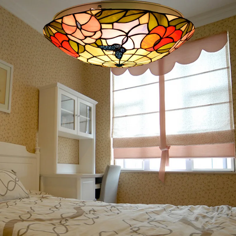 European butterfly 16 inch LED E27 110-240V Pastoral Ceiling Light Tiffany Round Glass Lampshade lamparas de techo abajur
European butterfly 16 inch LED E27 110-240V Pastoral Ceiling Light Tiffany Round Glass Lampshade lamparas de techo abajur