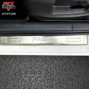 Door Sill Sticker Auto Protector stainless steel Scuff Plate pedal Cover For Skoda Fabia 2007 2009 2011 2013 2015 car styling 
Door Sill Sticker Auto Protector stainless steel Scuff Plate pedal Cover For Skoda Fabia 2007 2009 2011 2013 2015 car styling