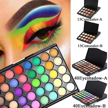 1 Piece Women Eye Fluorescent 40Colors Eyeshadow Pigment 15Colors Face Concealer Palette Festival Eyes Makeup Palette 
1 Piece Women Eye Fluorescent 40Colors Eyeshadow Pigment 15Colors Face Concealer Palette Festival Eyes Makeup Palette