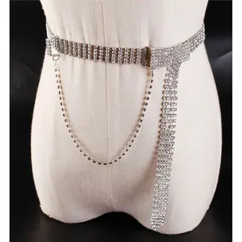 Hot Fashion Women Wedding Diamond Chain Waist Belt Silver Metal Buckle Waistband Bling Crystal Diamond Rhinestone Waistband
Hot Fashion Women Wedding Diamond Chain Waist Belt Silver Metal Buckle Waistband Bling Crystal Diamond Rhinestone Waistband