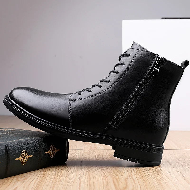 

Chelsea Boots Men dr martens Business Ankle Indestructible Genuine Leather High Quality Comfortable Wedding Formal martin Shoes