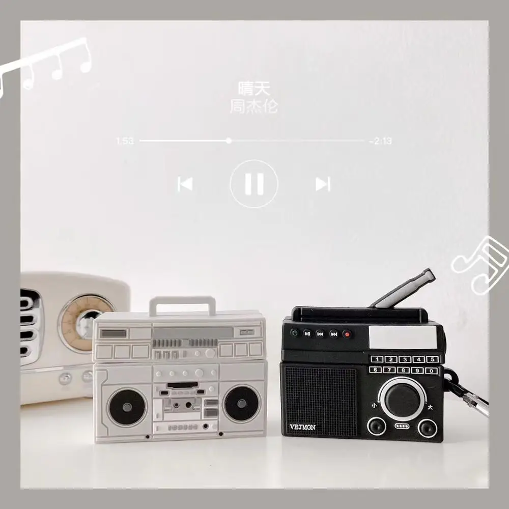 Suitable for airpods pro case retro tape recorder silicone earphone cover, suitable for airpods 2 charging box protection box
Suitable for airpods pro case retro tape recorder silicone earphone cover, suitable for airpods 2 charging box protection box