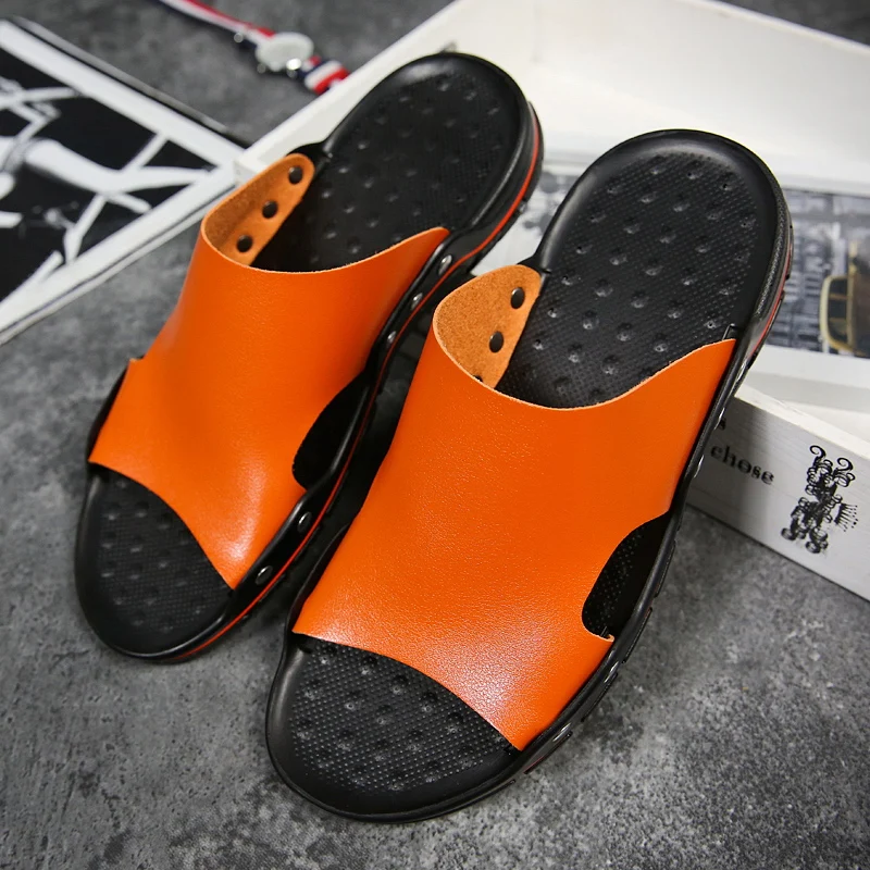 Genuine Leather Sandals Mens 2020 Trend Outdoor Slippers Summer Anti-slippery Casual Flip Flops Beach Male Men Sandals Sandalias
Genuine Leather Sandals Mens 2020 Trend Outdoor Slippers Summer Anti-slippery Casual Flip Flops Beach Male Men Sandals Sandalias