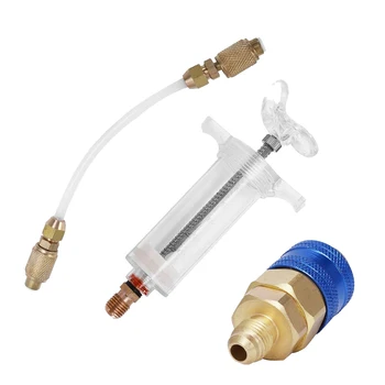 Oil / Paint Fabric 30ml Injector 1/4 Inch SAE R134a With Low Side Quick Hit Low Side Quick Switch Adapter
Oil / Paint Fabric 30ml Injector 1/4 Inch SAE R134a With Low Side Quick Hit Low Side Quick Switch Adapter