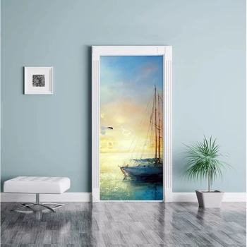 3D Sticker Door Home Sunrise Sea Sailboat Decor Color Bricks Pulling Paste Self Adhesive Waterproof Wallpaper Print Art Picture 
3D Sticker Door Home Sunrise Sea Sailboat Decor Color Bricks Pulling Paste Self Adhesive Waterproof Wallpaper Print Art Picture
