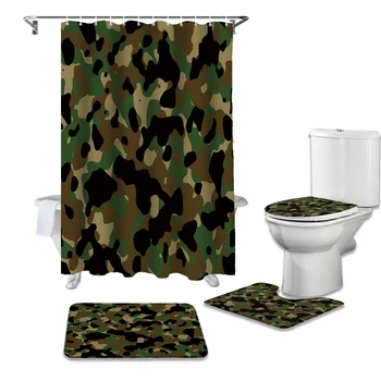 Camouflage Shower Curtains Set Bathroom Waterproof Shower Curtain Bathroom Set with Shower Curtain and Rugs
Camouflage Shower Curtains Set Bathroom Waterproof Shower Curtain Bathroom Set with Shower Curtain and Rugs