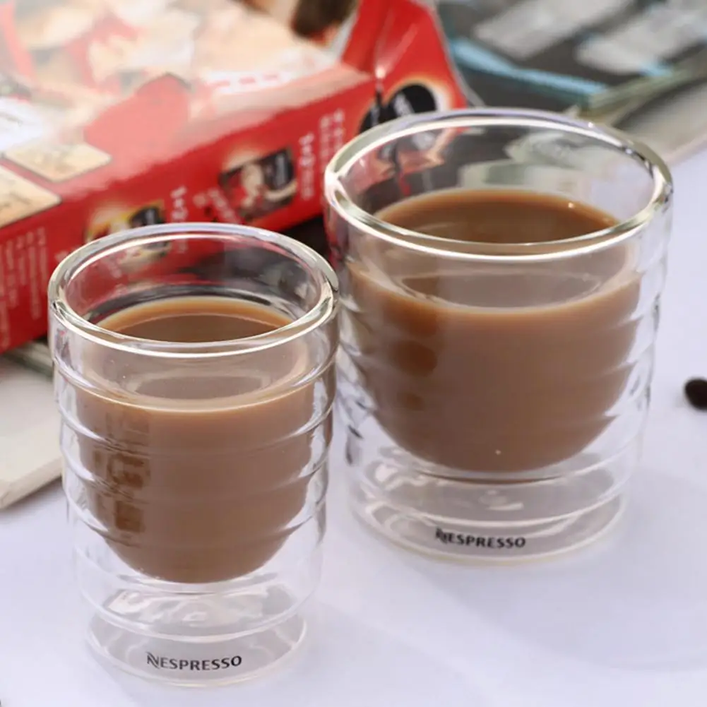 85/150ml Heat Resistant Threaded Dual Layers Coffee Mug Tea Juice Milk Glass Cup Lead-free Glass Espresso Cups
85/150ml Heat Resistant Threaded Dual Layers Coffee Mug Tea Juice Milk Glass Cup Lead-free Glass Espresso Cups