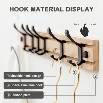 Newly Bamboo Coat Rack Wall-mounted Hooks Simple Hanger Bedroom Wall Rack with Moveable Hooks TE889 
Newly Bamboo Coat Rack Wall-mounted Hooks Simple Hanger Bedroom Wall Rack with Moveable Hooks TE889