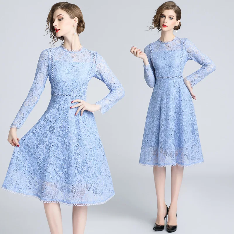 Ozhouzhan 2019 Early Spring WOMEN'S Dress New Style Elegant Hollow out Edge Slim Fit Lace Skirt Mid-length Dress
Ozhouzhan 2019 Early Spring WOMEN'S Dress New Style Elegant Hollow out Edge Slim Fit Lace Skirt Mid-length Dress