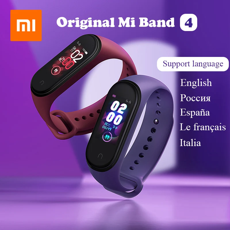 

Original Xiaomi Mi Band 4 Global Version Smart Band Miband 4 Color Screen Bracelet Heart Rate 50M Waterproof Bluetooth 5.0 Band4