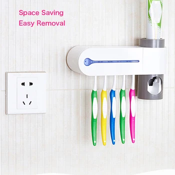 Ultraviolet Toothbrush Sterilizer 2 in 1 UV Light Toothbrush Holder Automatic Toothpaste Squeezers Dispenser Home Bathroom Set
Ultraviolet Toothbrush Sterilizer 2 in 1 UV Light Toothbrush Holder Automatic Toothpaste Squeezers Dispenser Home Bathroom Set