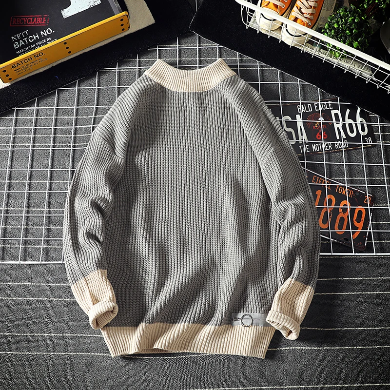 Sweater Men's Warm Fashion Contrast Casual O-Neck Knit Pullover Men Wild Loose Knitting Sweaters Male Sweter Clothes M-2XL
Sweater Men's Warm Fashion Contrast Casual O-Neck Knit Pullover Men Wild Loose Knitting Sweaters Male Sweter Clothes M-2XL