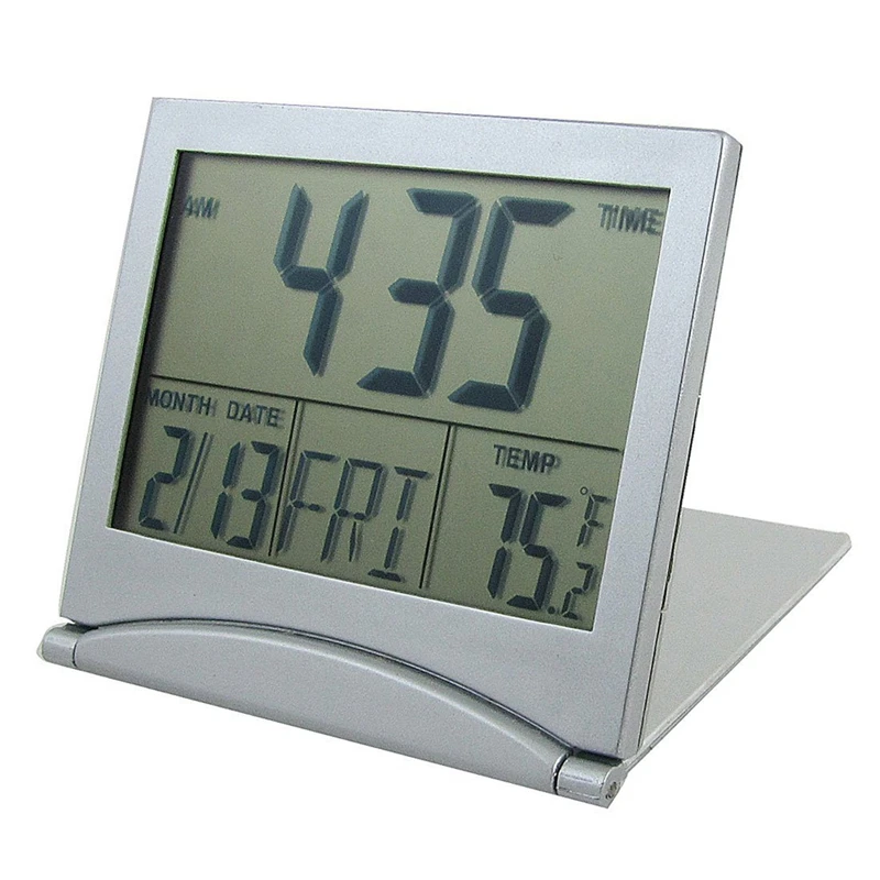 SODIAL(R) складной аккумулятор Настольный календарь температуры цифровой будильник
