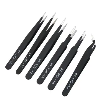 2018 NEW 6pcs/set Portable Size Resists Corrosion Anti-static Tweezers For Repairing Electronic Maintenance Tools Black
2018 NEW 6pcs/set Portable Size Resists Corrosion Anti-static Tweezers For Repairing Electronic Maintenance Tools Black
