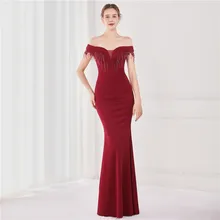 Elegant Beading Tassel Boat Neck Bridesmaid Long Dresses 2022 Off Shoulder Maxi Mermaid Wedding Party Dress for Women Evenings
Elegant Beading Tassel Boat Neck Bridesmaid Long Dresses 2022 Off Shoulder Maxi Mermaid Wedding Party Dress for Women Evenings