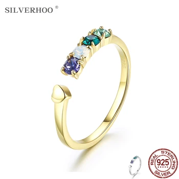 SILVERHOO Cubic Zirconia Woman Ring 925 Sterling Silver Ring Seiko Simple Design Fashion Ring Gift for Engagement Party Friends 
SILVERHOO Cubic Zirconia Woman Ring 925 Sterling Silver Ring Seiko Simple Design Fashion Ring Gift for Engagement Party Friends