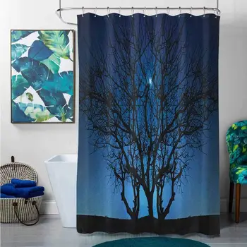Shower Curtains with Yellow Navy Blue,Tree Under Clear Night Sky with Moon and Stars Galaxy Nature Landscape Art Print, Navy
Shower Curtains with Yellow Navy Blue,Tree Under Clear Night Sky with Moon and Stars Galaxy Nature Landscape Art Print, Navy