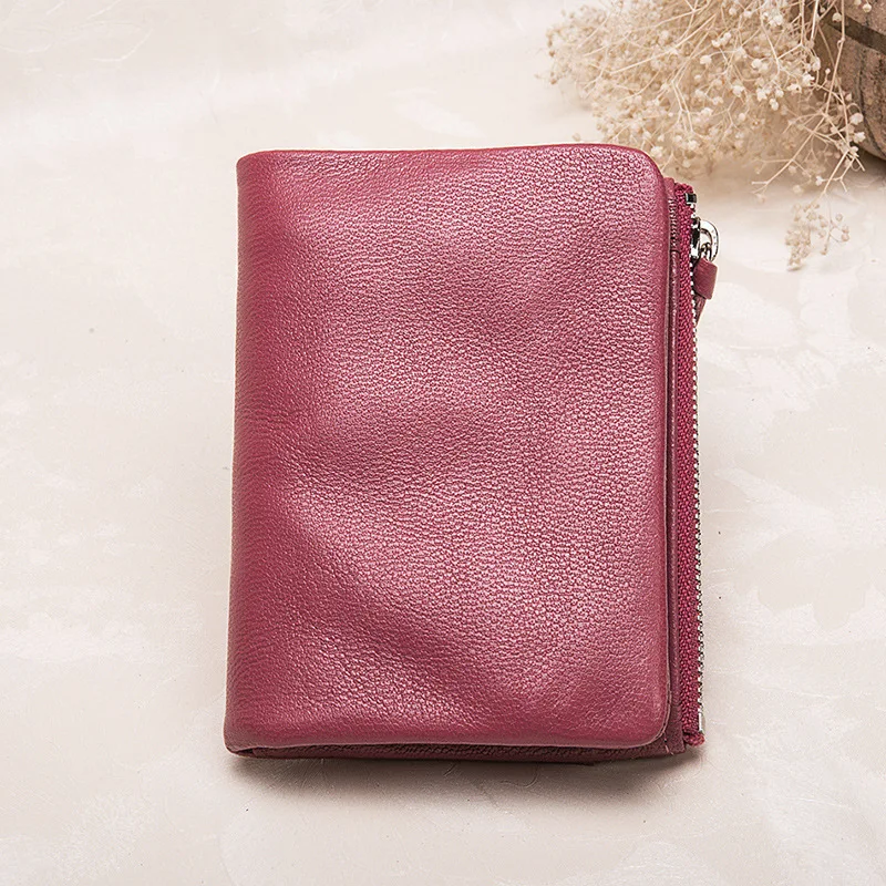 Women Short Wallet Genuine Leather Two-Fold Small Ultra-Thin Preppy Style Fresh Color Mini Sheepskin Zipper Money Purse
Women Short Wallet Genuine Leather Two-Fold Small Ultra-Thin Preppy Style Fresh Color Mini Sheepskin Zipper Money Purse