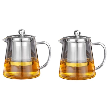 2 Set Clear Borosilicate Glass Teapot with 304 Stainless Steel in fuser Strainer Heat Coffee Tea Pot Tool, 550Ml & 380Ml
2 Set Clear Borosilicate Glass Teapot with 304 Stainless Steel in fuser Strainer Heat Coffee Tea Pot Tool, 550Ml & 380Ml