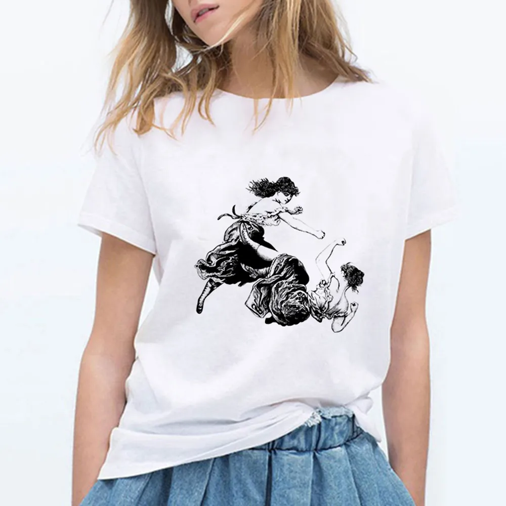 Prehistory of Female Boxing Printing T Shirts Women Short-sleeved Female Single Combat Club T-shirt
Prehistory of Female Boxing Printing T Shirts Women Short-sleeved Female Single Combat Club T-shirt