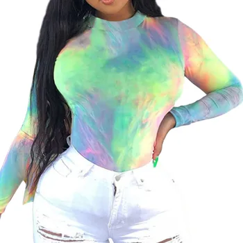 Spring Autumn Women's Tie Dye Bodysuit Mock Turtle Neck Long Sleeve Color Jumpsuit Top Outfits
Spring Autumn Women's Tie Dye Bodysuit Mock Turtle Neck Long Sleeve Color Jumpsuit Top Outfits