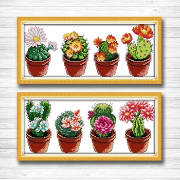 Beautiful cactus colorful flowers pot paintin 14CT11CT counted cross stitch Needlework Set Embroidery kits chinese cross stitch 
Beautiful cactus colorful flowers pot paintin 14CT11CT counted cross stitch Needlework Set Embroidery kits chinese cross stitch
