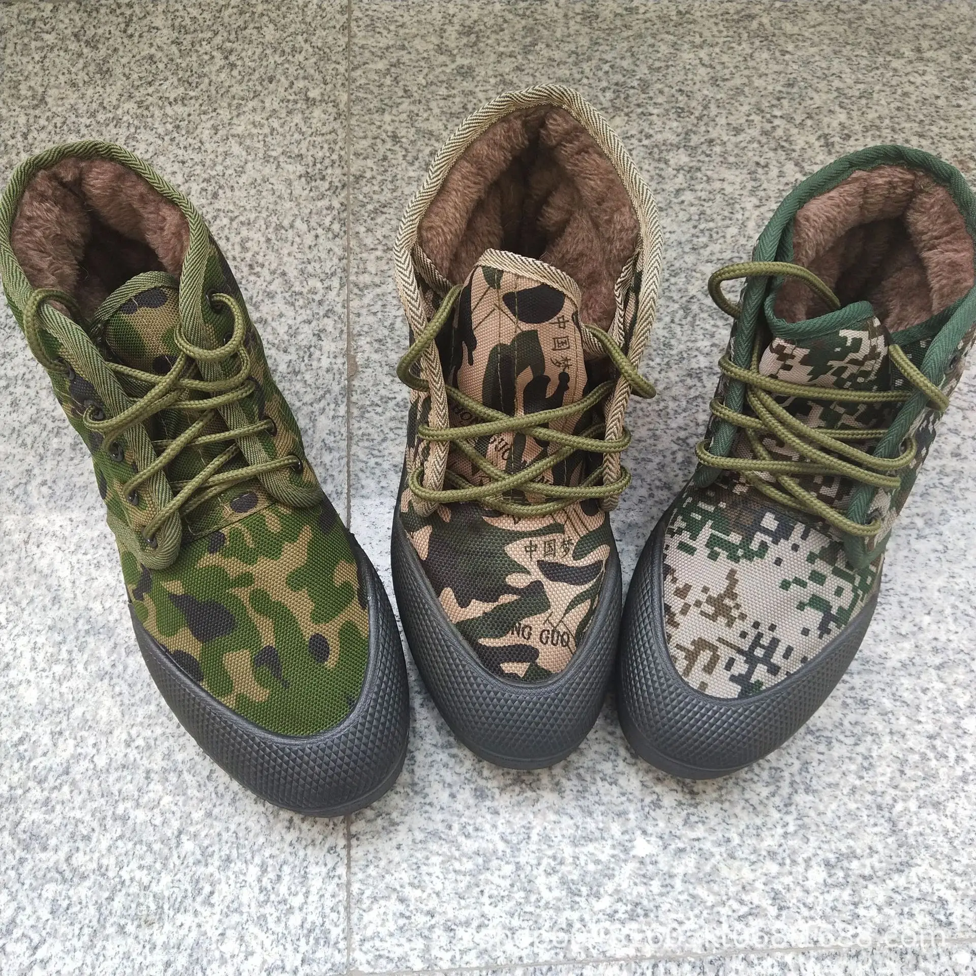New Style Liberation Shoes Hight-top plus Cotton Warm Men's Safety Shoes Military Training Camouflage Anti-slip Canvas Shoes 
New Style Liberation Shoes Hight-top plus Cotton Warm Men's Safety Shoes Military Training Camouflage Anti-slip Canvas Shoes