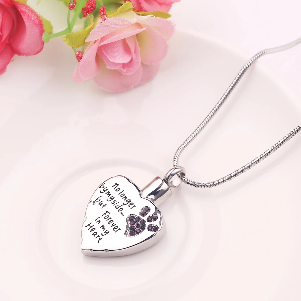 Engraving Heart Cremation Pendant "no longer by my side, but Forever in my Heart" Funeral Casket Pet Urn Necklace
Engraving Heart Cremation Pendant "no longer by my side, but Forever in my Heart" Funeral Casket Pet Urn Necklace