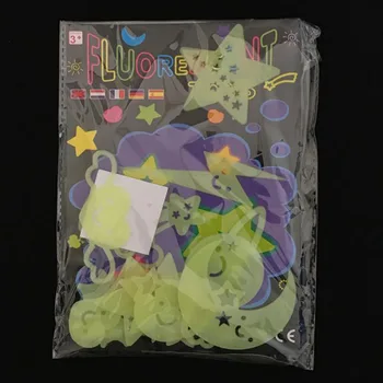 

12 Pcs/set Kawaii Luminous Star Stickers Glow In The Dark Moon Sticker Fluorescent Lightning Stars Sticker Kid Toys Gifts