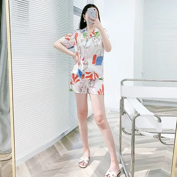 Summer New Print Portrait 2PCS Pajamas Set Sexy Pocket Pyjamas Rayon Sleepwear Lady Sleep Suit Sleep Wear Lounge Home Wear
Summer New Print Portrait 2PCS Pajamas Set Sexy Pocket Pyjamas Rayon Sleepwear Lady Sleep Suit Sleep Wear Lounge Home Wear