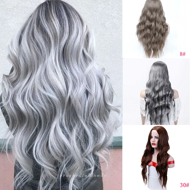 DIANQI long silver sivery argent Wigs with Bangs Heat Resistant Synthetic Wavy Wig for Women eu African American fashion hairs
DIANQI long silver sivery argent Wigs with Bangs Heat Resistant Synthetic Wavy Wig for Women eu African American fashion hairs