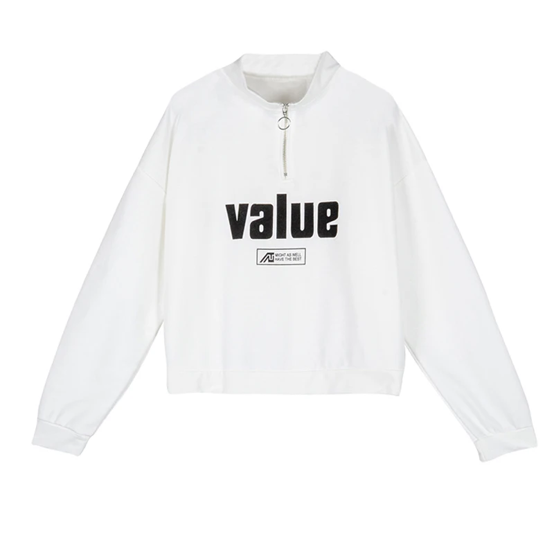 2019 New Korean version of loose half-high collar short-style student's long-sleeved jacket Hoodie
2019 New Korean version of loose half-high collar short-style student's long-sleeved jacket Hoodie