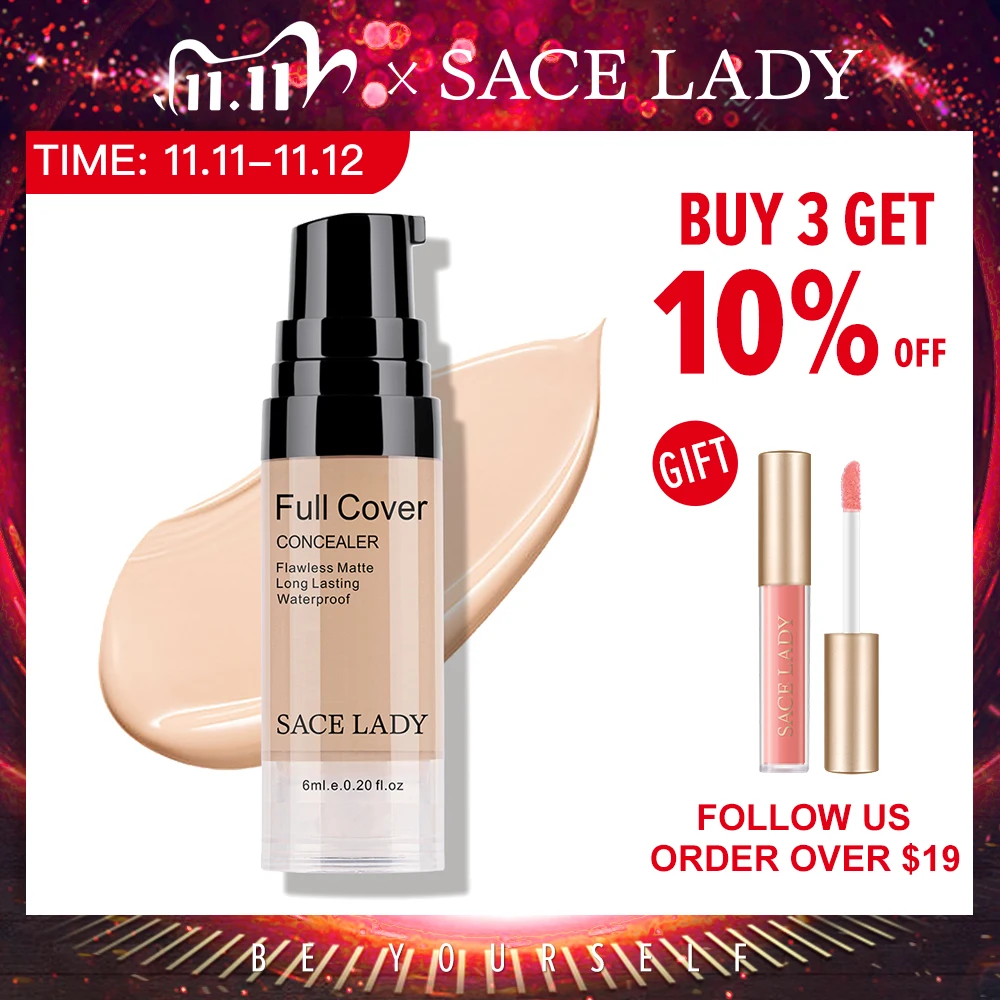 SACE LADY Full Cover Liquid Concealer Makeup Eye Dark Circle Cream Face Corrector Waterproof Base Make Up 6ml Cosmetic Wholesale
SACE LADY Full Cover Liquid Concealer Makeup Eye Dark Circle Cream Face Corrector Waterproof Base Make Up 6ml Cosmetic Wholesale