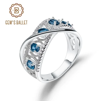 GEM'S BALLET 1.05Ct Natural London Blue Topaz Gemstone Rings 925 Sterling Silver Band Finger Ring For Women Wedding Fine Jewelry
GEM'S BALLET 1.05Ct Natural London Blue Topaz Gemstone Rings 925 Sterling Silver Band Finger Ring For Women Wedding Fine Jewelry