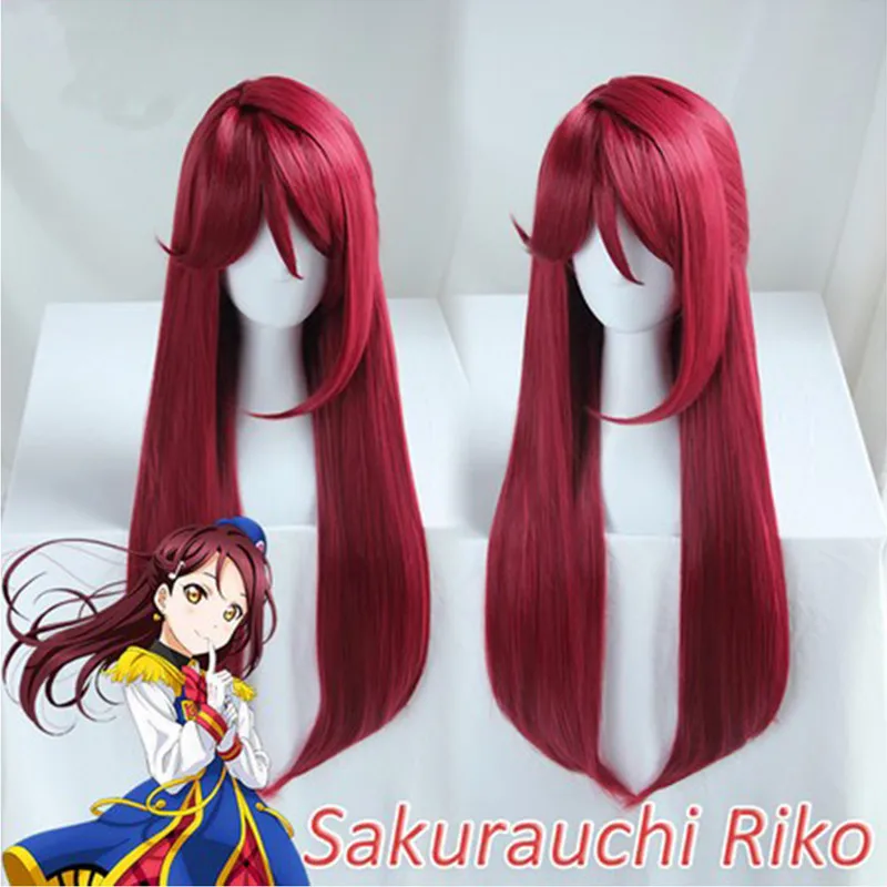

Sakurauchi Riko Wig Love Live Sunshine Cosplay Wig Red Synthetic Hair Sakurauchi Riko Anime LoveLive Cosplay Hair Women