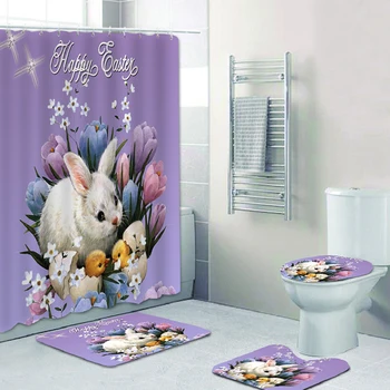 Easter Rabbit Egg Printed Bathroom Curtains Washable Shower Curtain Floor Toilet Mat Set Mat Bathroom Home Decoration
Easter Rabbit Egg Printed Bathroom Curtains Washable Shower Curtain Floor Toilet Mat Set Mat Bathroom Home Decoration