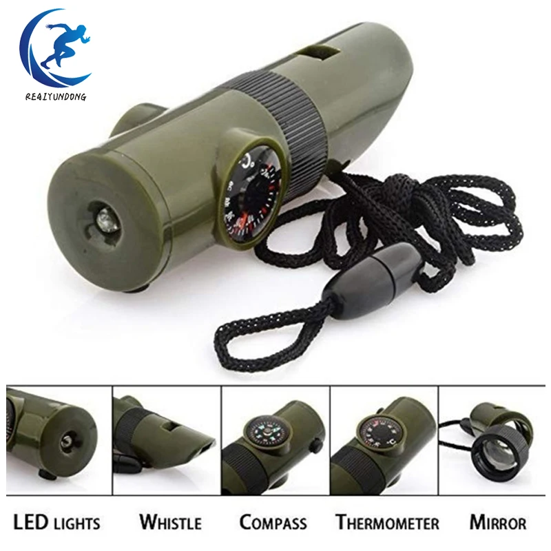 7 In 1 Multifunctional Tool Magnifier Flashlight Storage Container Thermometer for Camping Hiking Emergency Survival Whistle
7 In 1 Multifunctional Tool Magnifier Flashlight Storage Container Thermometer for Camping Hiking Emergency Survival Whistle