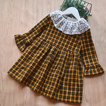2019 Girls Dress Autumn Girls Long Sleeve Dress Cotton Plaid Princess Dress Lace Dress For Girls 
2019 Girls Dress Autumn Girls Long Sleeve Dress Cotton Plaid Princess Dress Lace Dress For Girls
