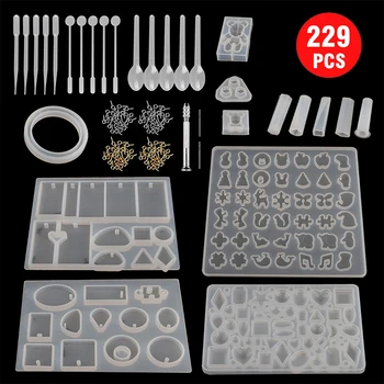 229PCS Silicone Resin Crystal Mold Set Jewelry Casting Molds Tool DIY Crafts Soap Making Silicone Mold For Resin Silicone
229PCS Silicone Resin Crystal Mold Set Jewelry Casting Molds Tool DIY Crafts Soap Making Silicone Mold For Resin Silicone