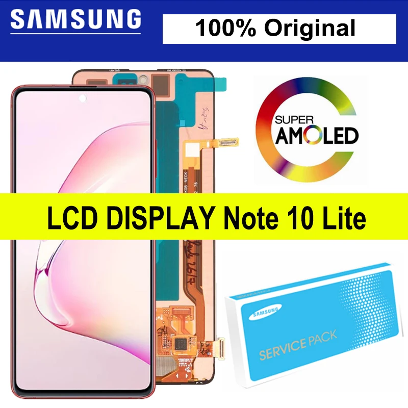 Super AMOLED Display with frame for Samsung Galaxy Note 10 lite N770F LCD Touch Screen Digitizer Assembly Repair Parts
Super AMOLED Display with frame for Samsung Galaxy Note 10 lite N770F LCD Touch Screen Digitizer Assembly Repair Parts