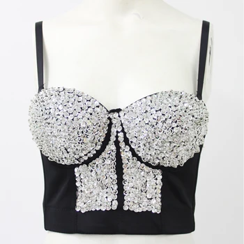 2020 women's tops new sequins sleeveless vest solid color sexy bra fashion party club vest shoulder strap bra short crop top 
2020 women's tops new sequins sleeveless vest solid color sexy bra fashion party club vest shoulder strap bra short crop top