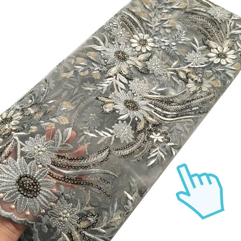 Floral sequins lace fabric high quality african lace fabric 2019 embroidery nigeria lace fabric for women wedding party dress 
Floral sequins lace fabric high quality african lace fabric 2019 embroidery nigeria lace fabric for women wedding party dress